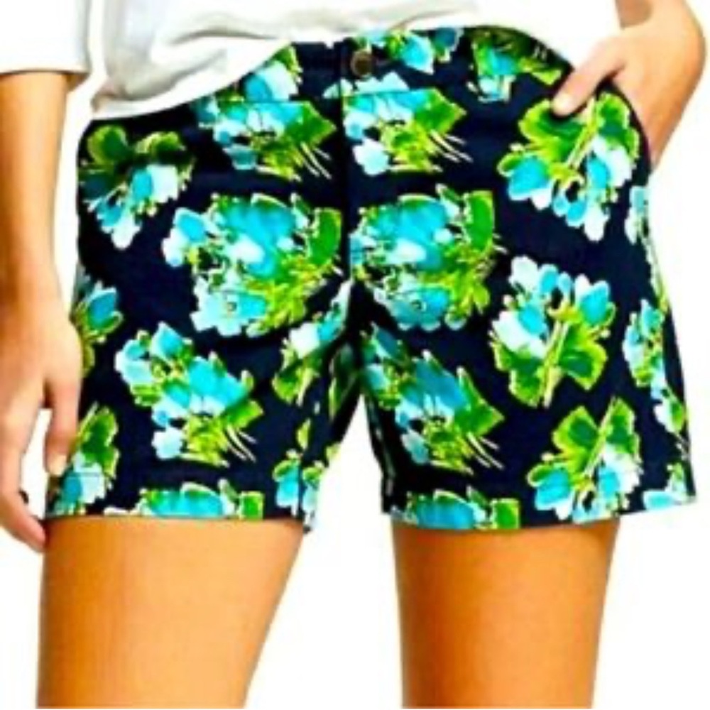MERONA blue &green floral shorts size 2 NWT